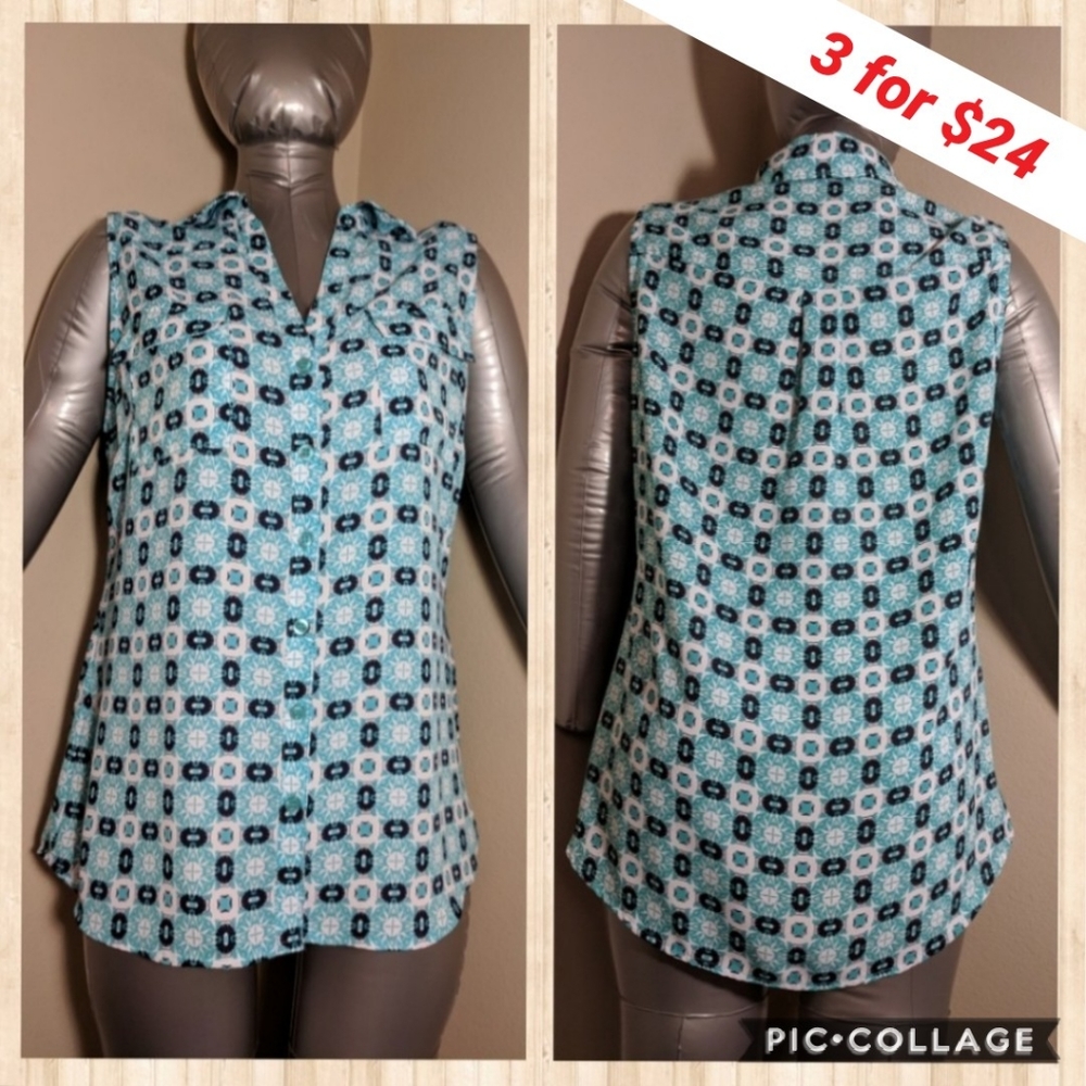 New York & Company Sleeveless Button Top size M - Picture 1 of 5